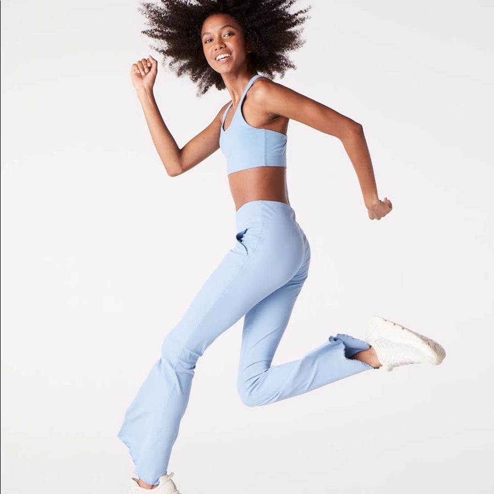 outdoor voices morning blue flare pant